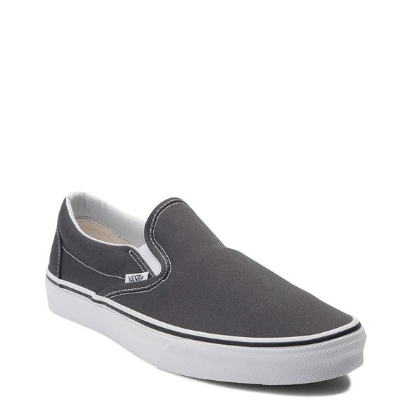 vans slip on black grey